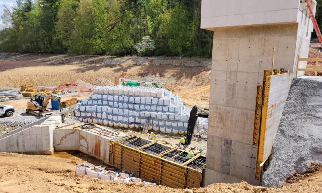 48 inch pipe waiting to be installed at the Lake Williams Dam.