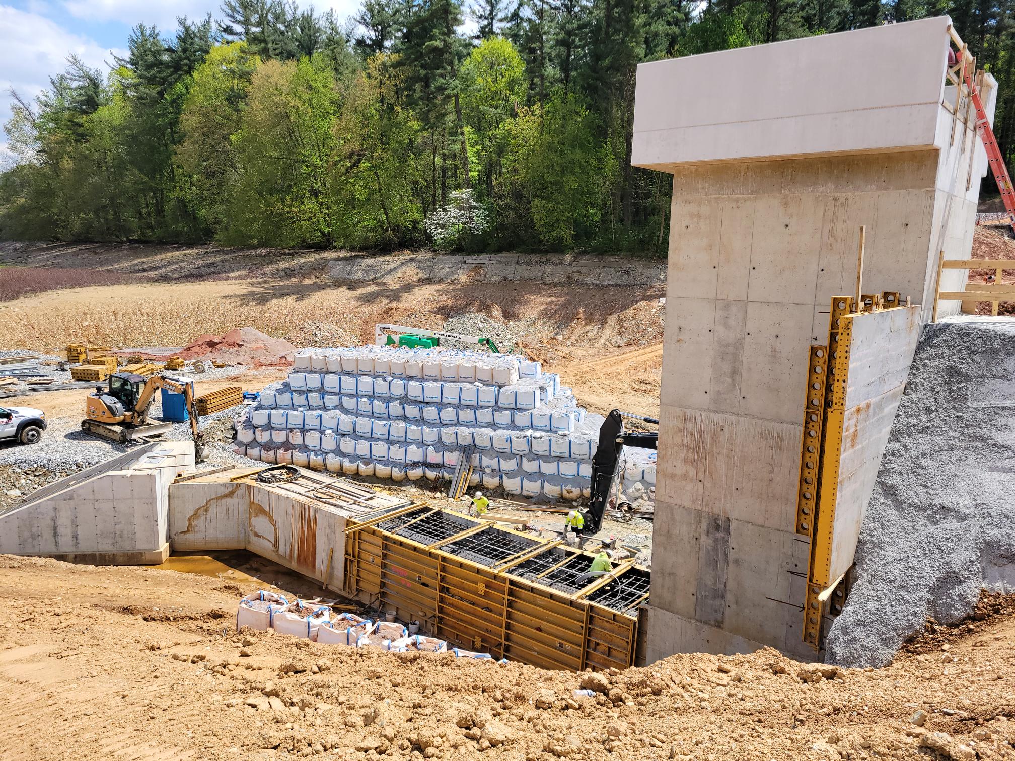 48 inch pipe waiting to be installed at the Lake Williams Dam.