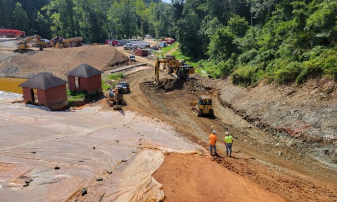 Construction of the Lake Williams Dam for York Water.