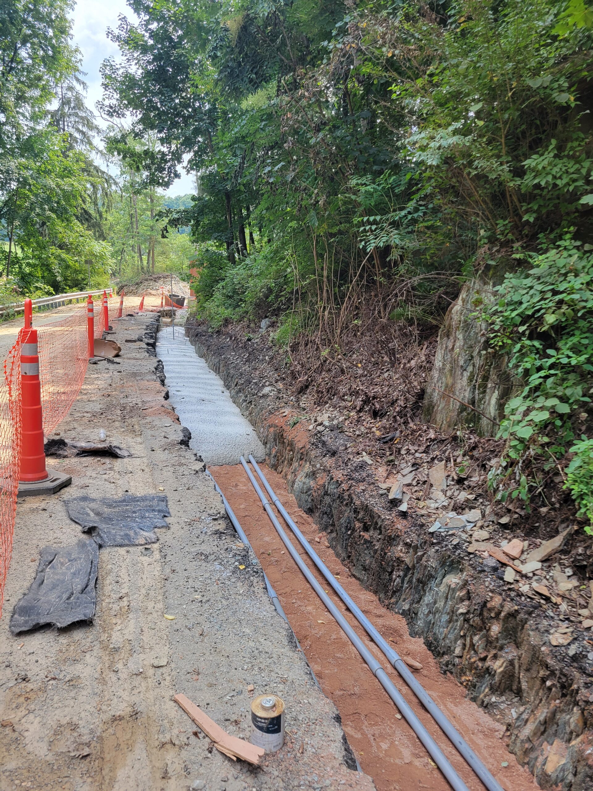 Power conduits being laid at the Lake Williams Dam.