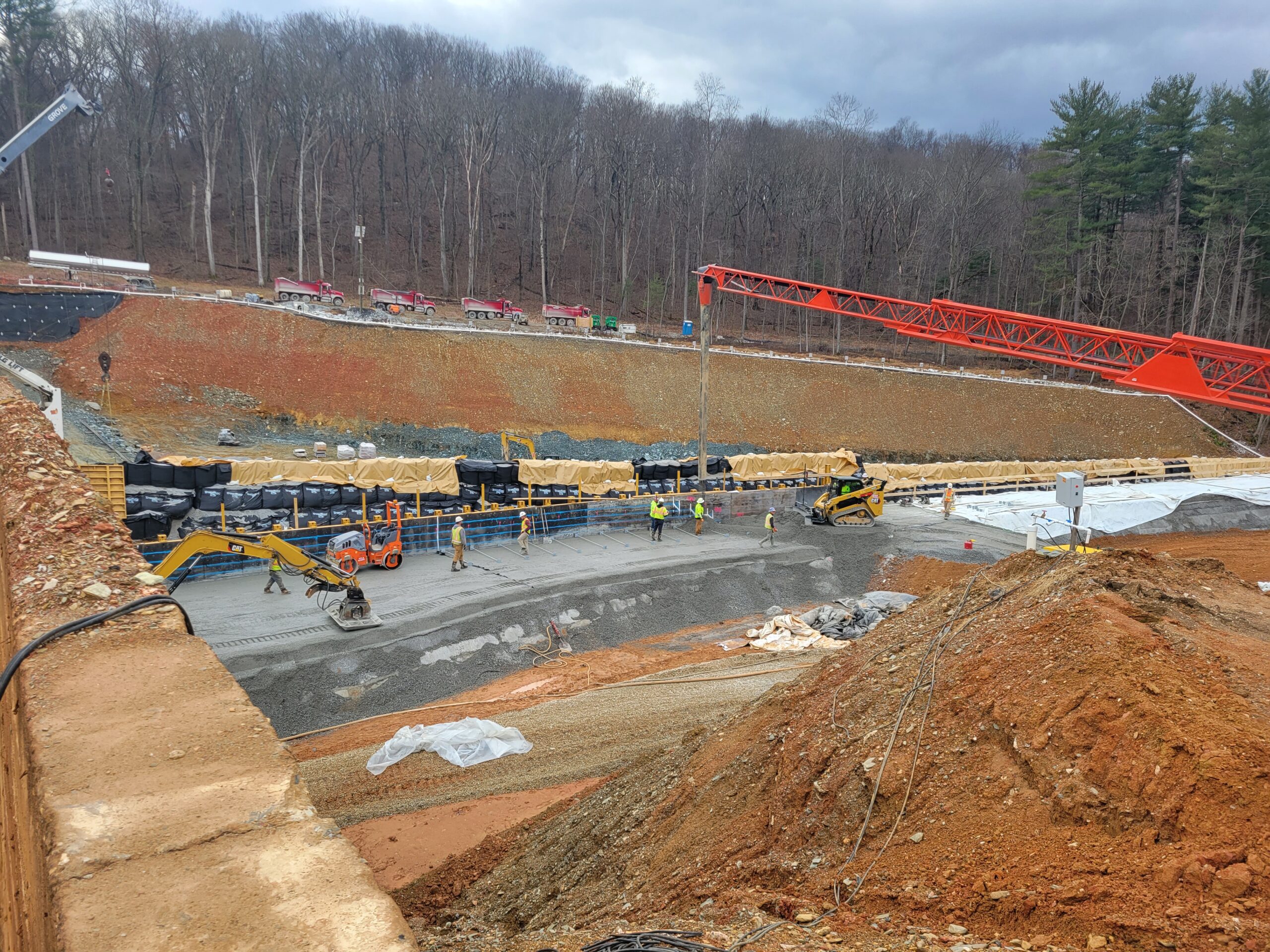 Construction site image at the Lake Williams Dam site.