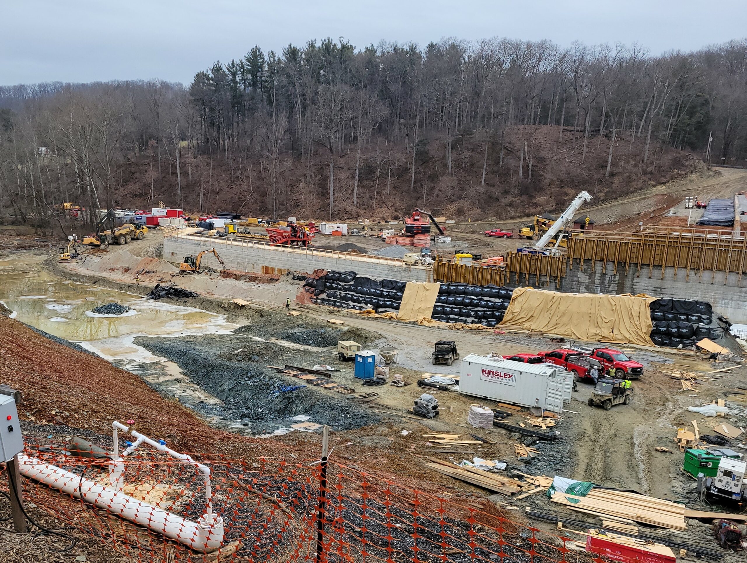 Construction site at the Lake Williams Dam