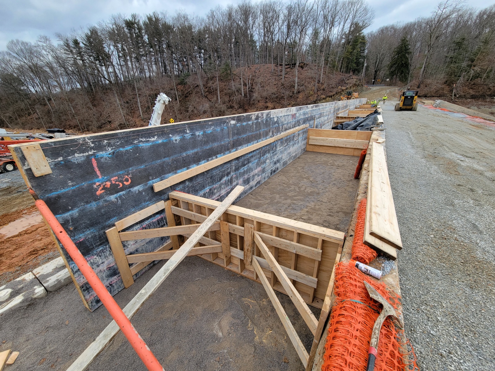 Preparing for the concrete pour at the Lake Williams Dam