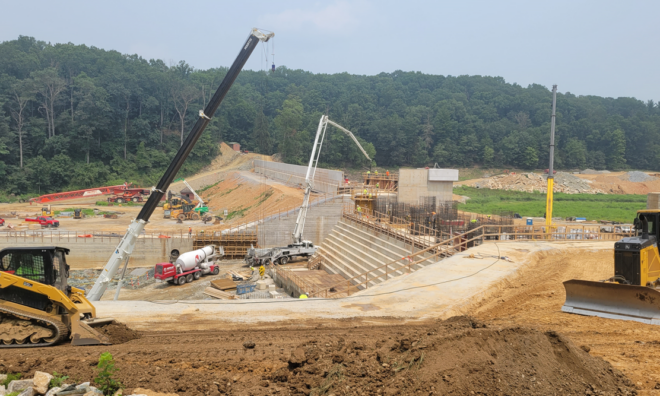 Dam construction for York Water.