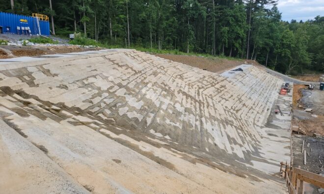 Dam wall construction at the Lake Williams Dam