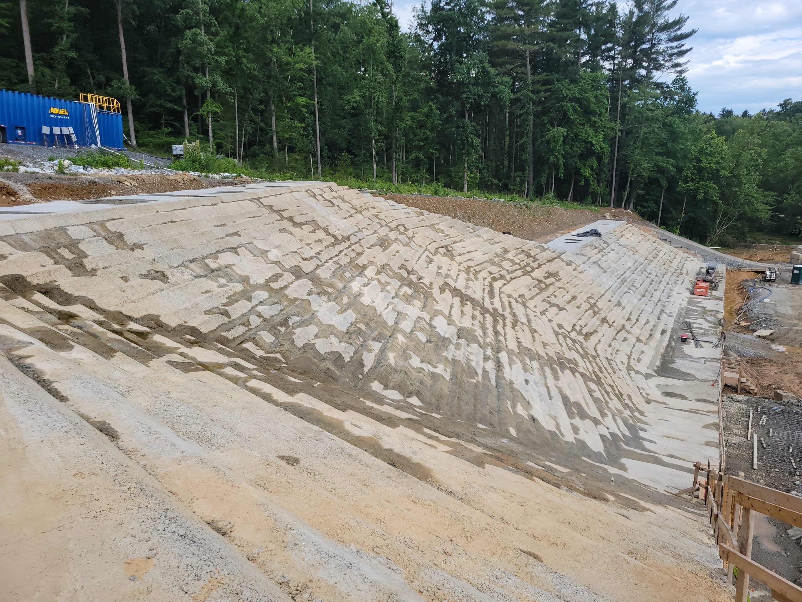 Dam wall construction at the Lake Williams Dam
