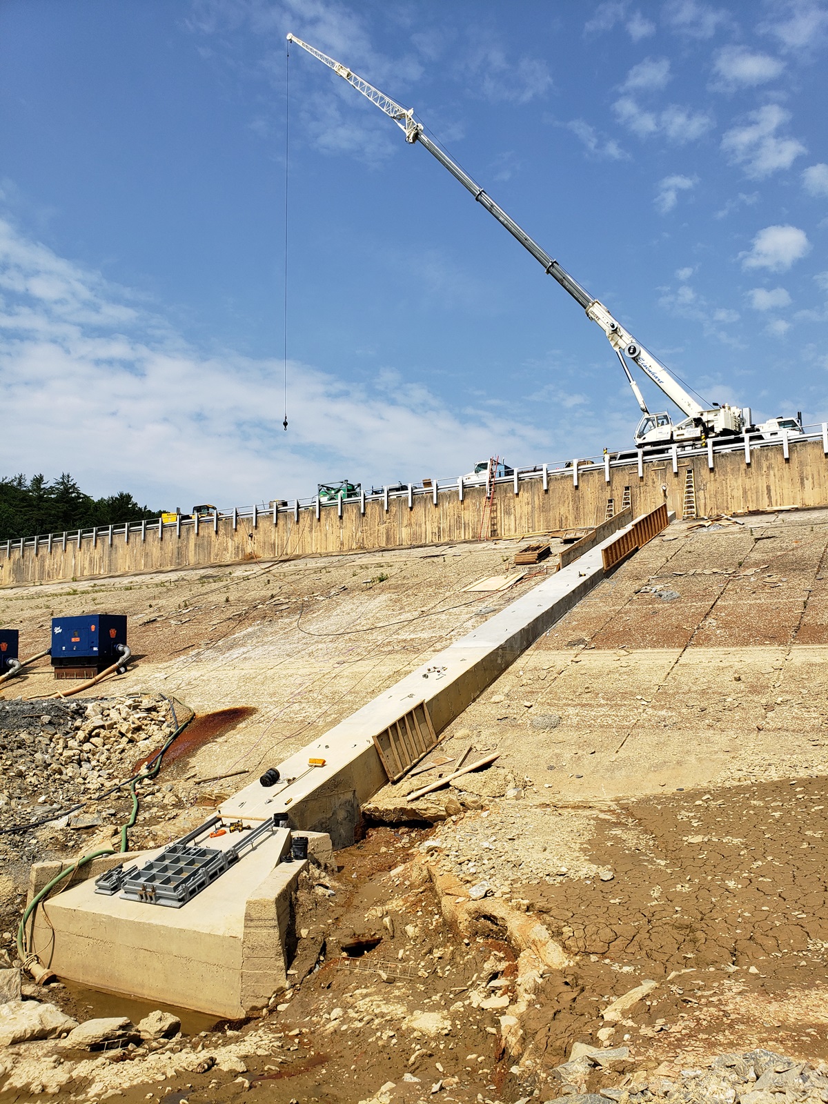 The new sluice gates have been installed at Lake Williams Dam.