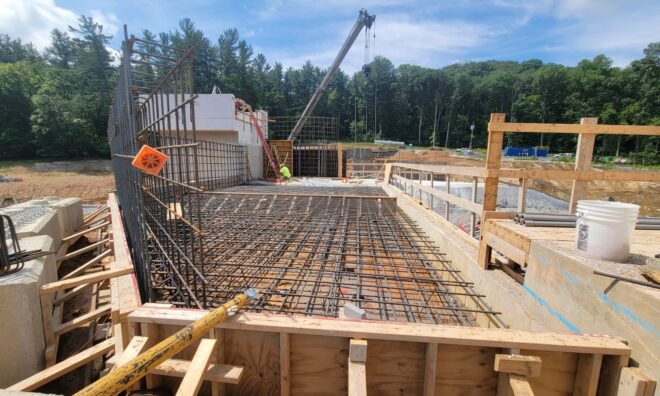 Concrete work at the Lake Williams Dam.