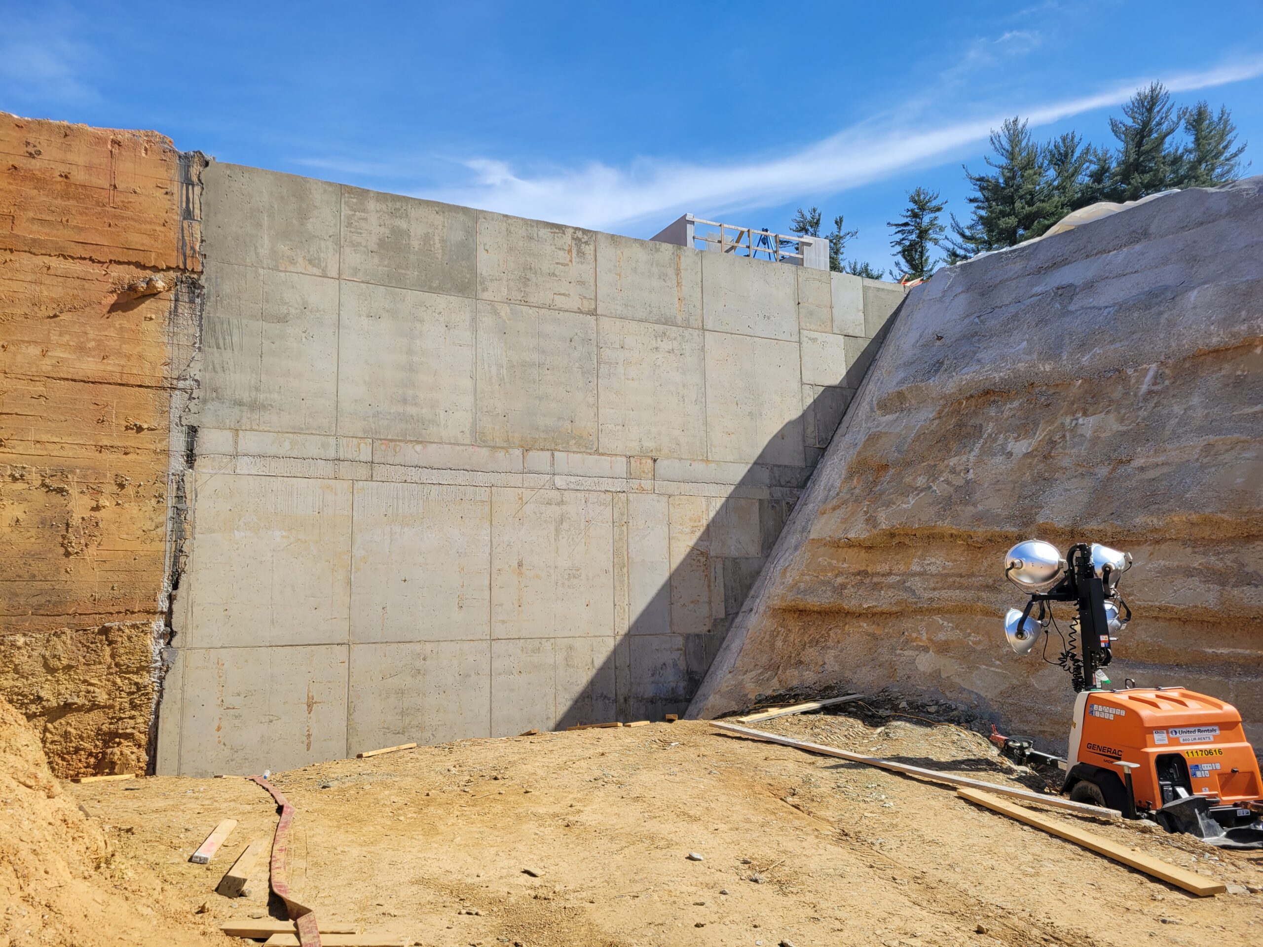 Core wall construction at the Lake Williams Dam.