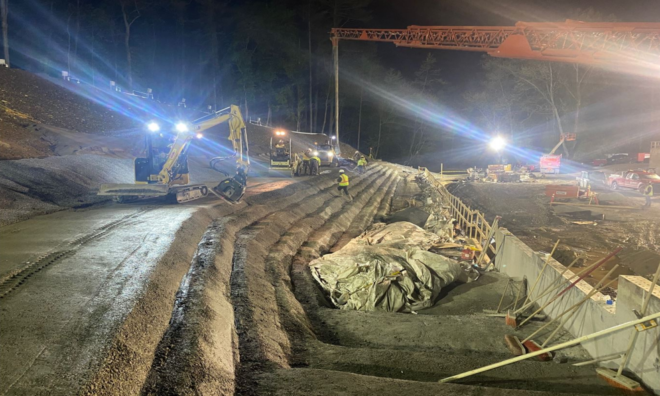 Night construction works for York Water Company