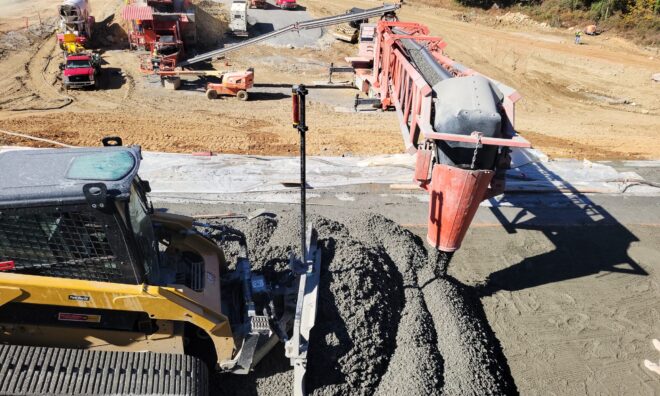 Lake Williams Dam construction. Pouring concrete.