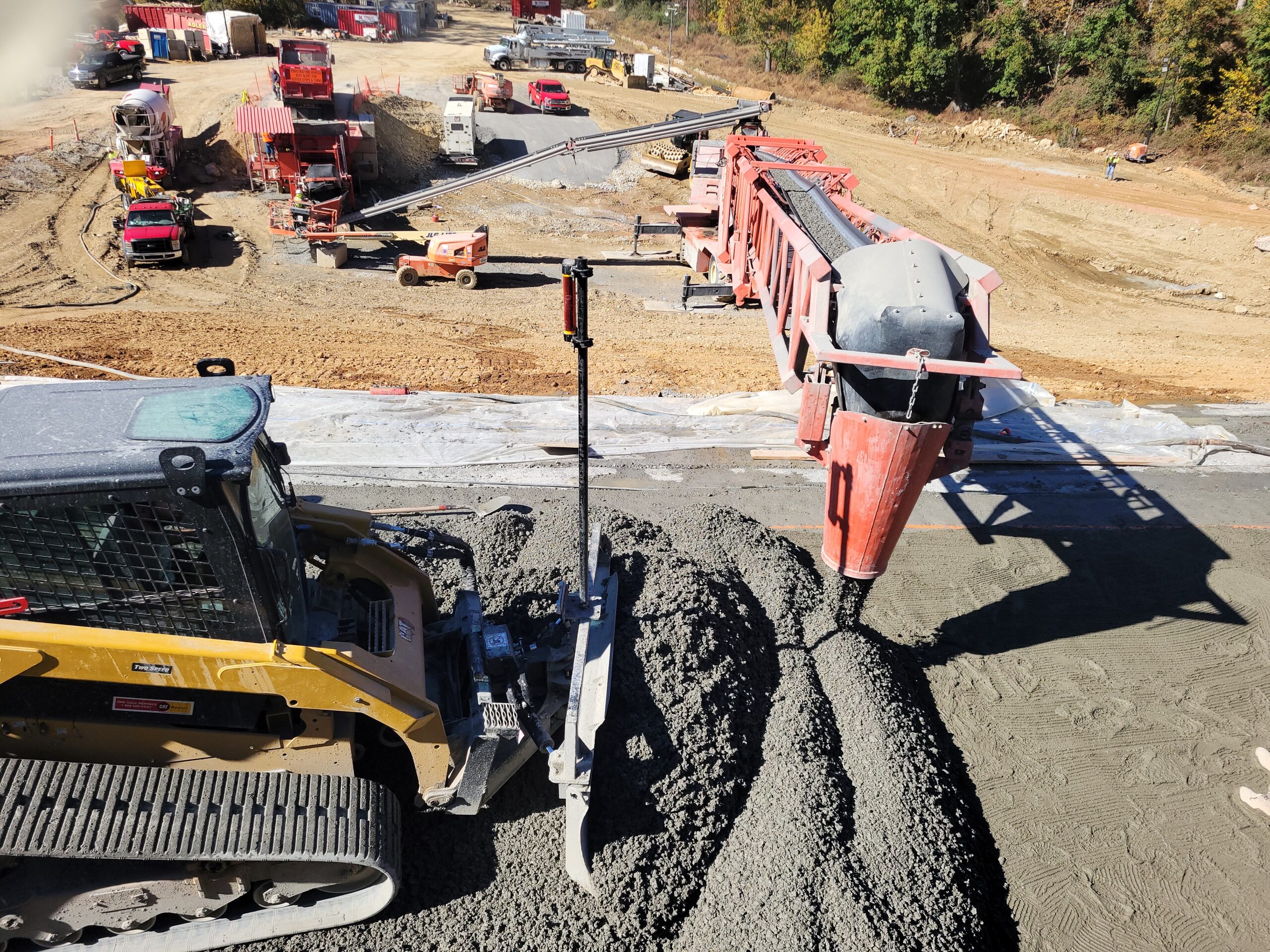 Lake Williams Dam construction. Pouring concrete.